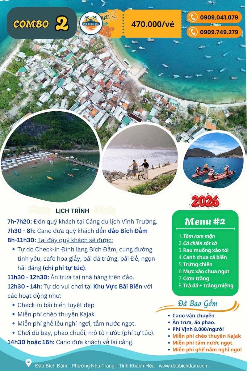 combo 2 đảo bích đầm robinson nha trang